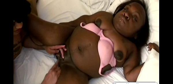  Black midget gets pussy toyed and licked by fat ebony